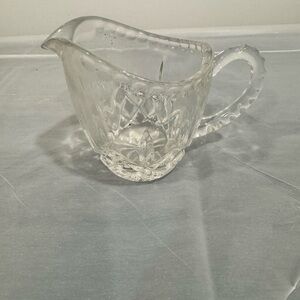 Vintage Clear Pressed Glass Creamer Pitcher